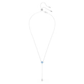 Stilla Attract Y necklace, Round cut, Blue, Rhodium plated